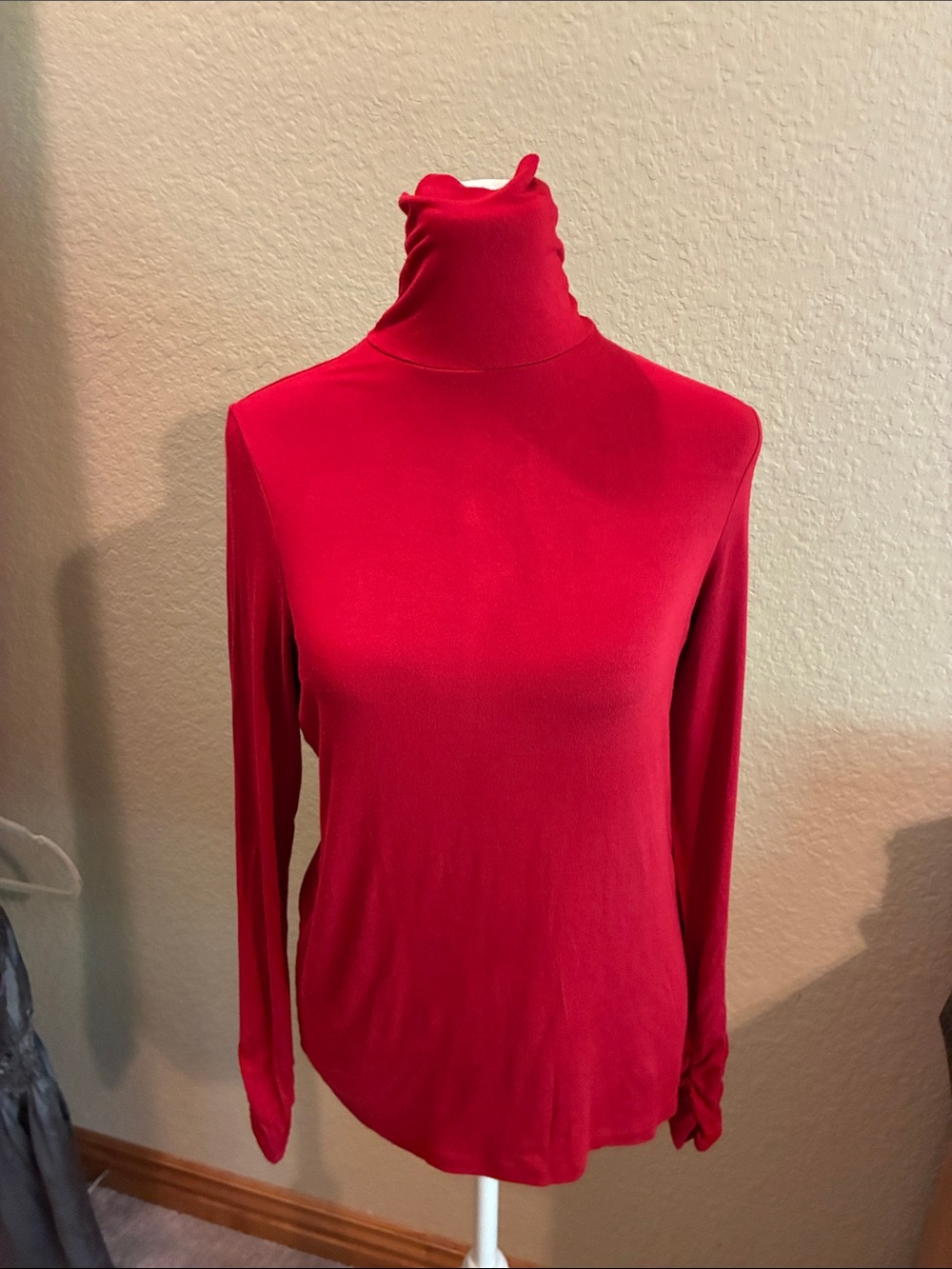 Chicos, red Rayon and spandex turtleneck.  Good condition